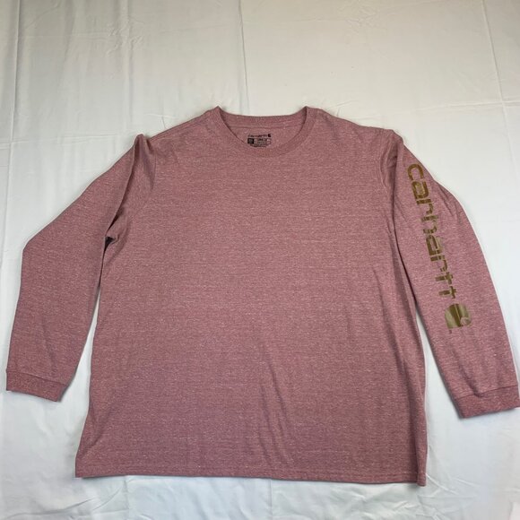Carhartt Loose Fit Long Sleeve Logo T-Shirt Pink Heather Women’s Size XXL (20) - Picture 1 of 8